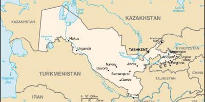 Peta dari kota-kota Uzbekistan